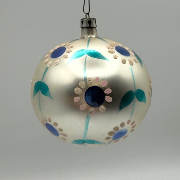 Fantasia Jumbo Mercury Glass Vintage Christmas Ornament Poland Flower Daisy - Picture 2 of 11